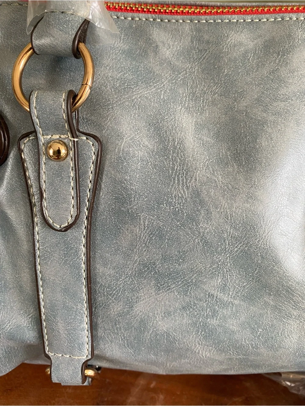 Satchel Handbag with Red Zip NWOT - Picture 4 of 12